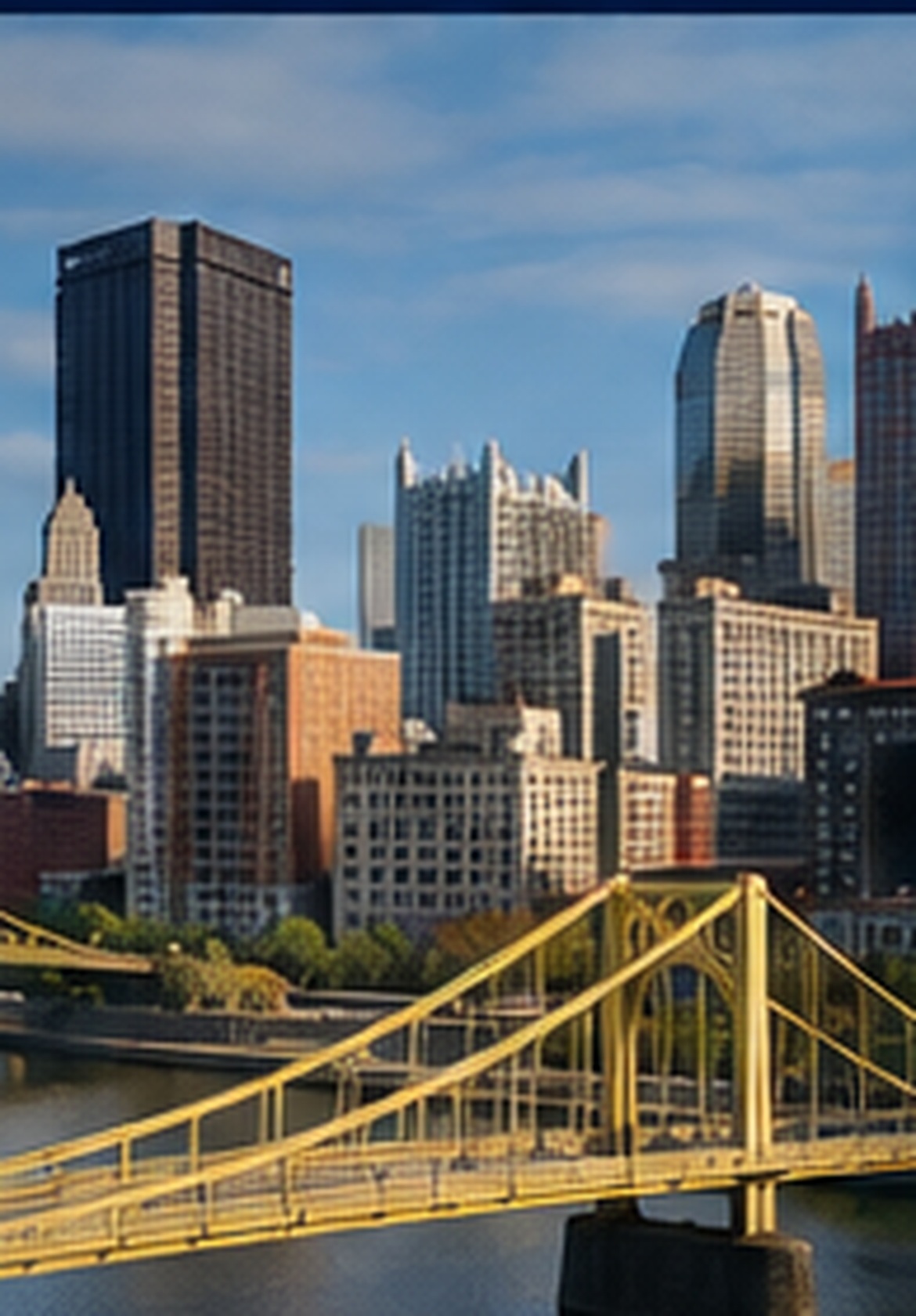 Downtown Pittsburgh skyline and bridge